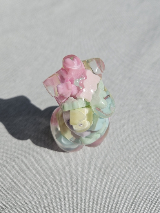 Handmade Other - Handmade Chubby Goddess Resin Statue With Pastel Teddy Bears